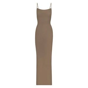 SKIMS SOFT LOUNGE LONG SLIP DRESS Color: Oxide
